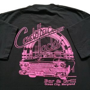 Vintage 90s Cadillac Jacks Size Large Single Stitch USA Made Mens Black T-Shirt